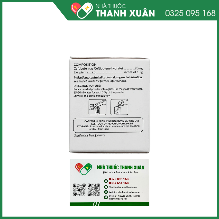 Bột pha hỗn dịch Armten 90 trị các trường hợp nhiễm khuẩn vừa và nhẹ